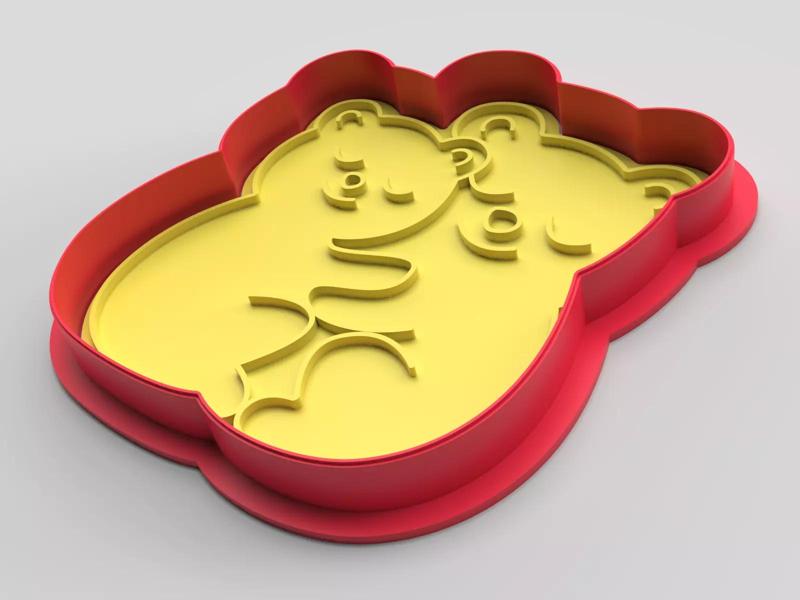 Cookie cutter and stamp - Bears and romantica