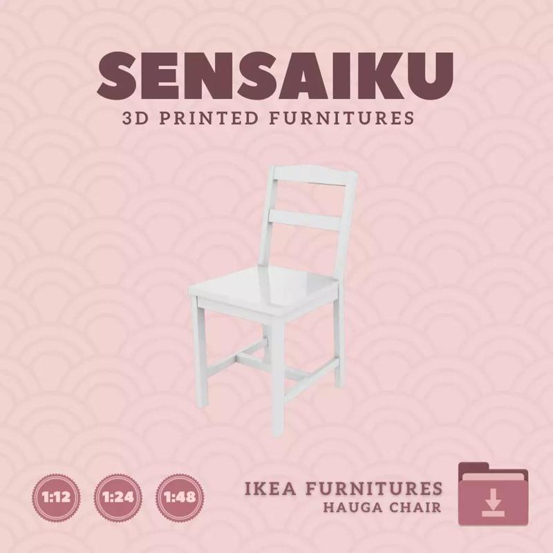HAUGA Chair for Miniature Dollhouse IKEA 3D Print