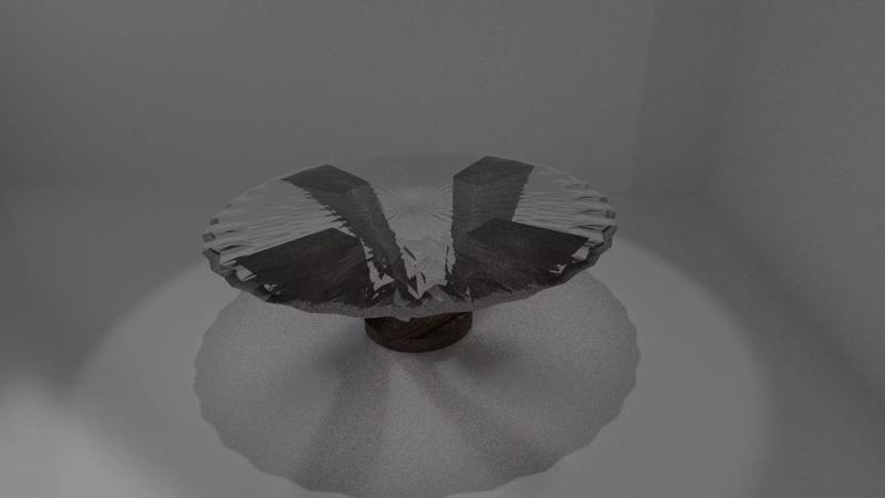 Table wood with glass round top