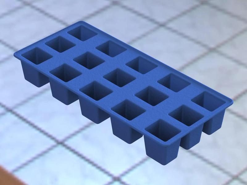 Blue Plastic Ice Cube Tray