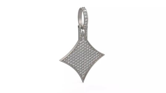 Model 1129 Playing Cards Diamonds Iced Out Pendant Large 40mm