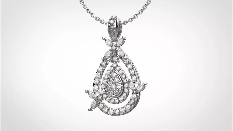 PE25 Classic Solitaire Pendant half ct CAD STL 18K  3g