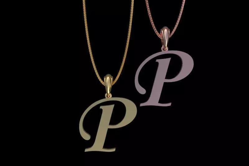 Letter P NECKLACE 3D print model