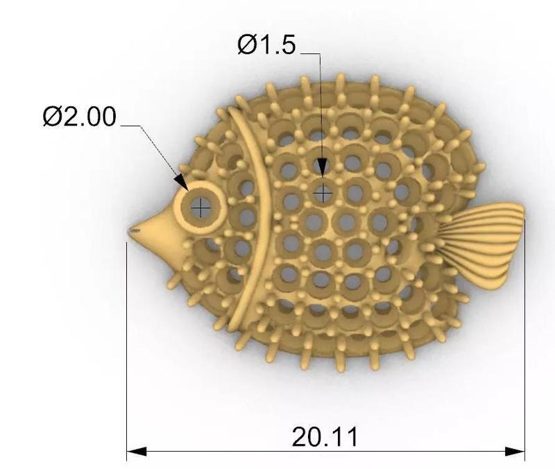 Diamond fish charm pez pescado diamantes dije