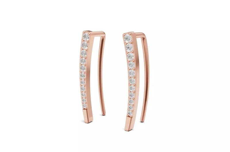 Diamond Climber Earrings 3D Model