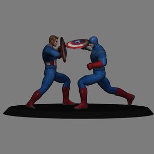 Captain America vs Captain America - Avengers Endgame low poly 3d print