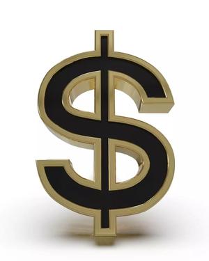 Dollar symbol stud earring enamel ready