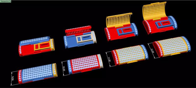 All Sizes Gold Bracelet Lock Box for Chain and Necklace 3D Model Collection