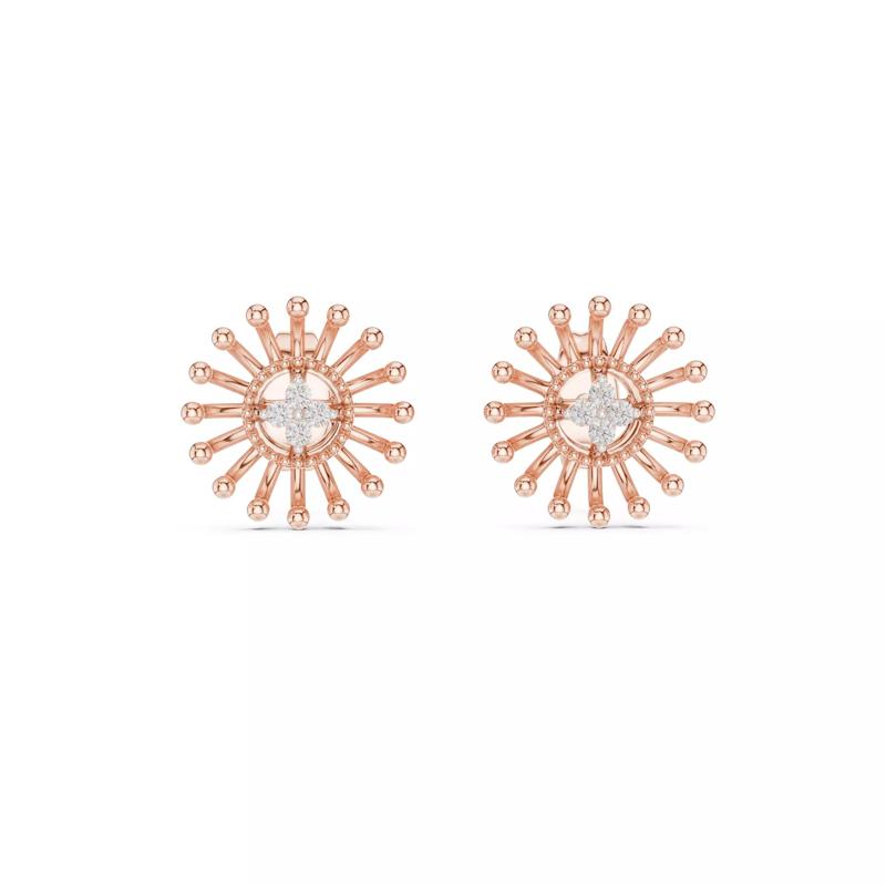 Diamond Studs Earrings 3dm stl renders details 360 animation