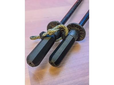 Hiking pole caps - bullet shaped