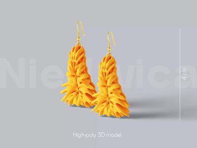 CORAL REEF ABSTRACT EARRINGS STL FILE FOR 3D PRINTING