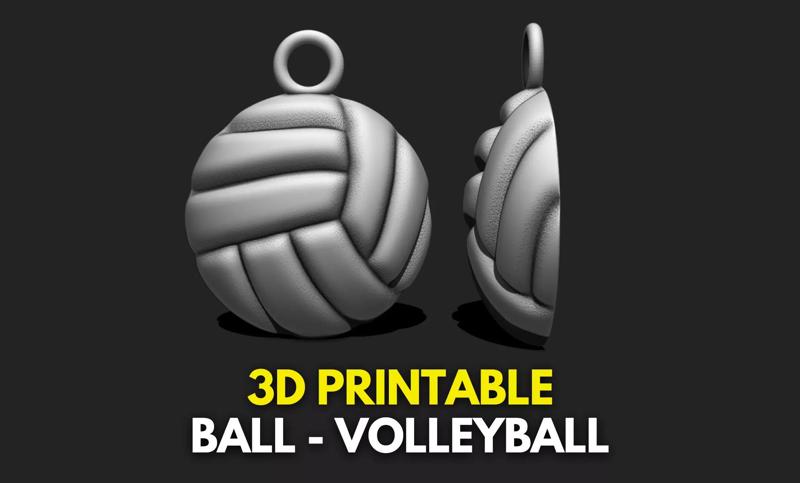 Ball Volleyball Pendant Medal - 3D STL File for 3D Printing