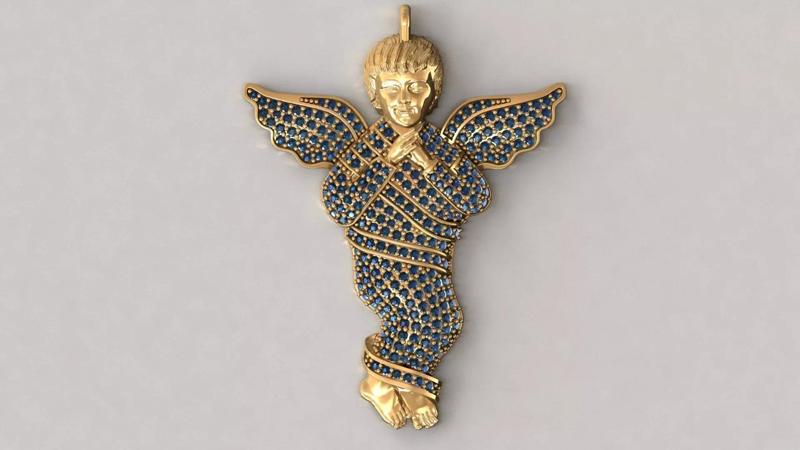 Baby Angel Wings Pendant Cute Jewelry 3D Model for Prints