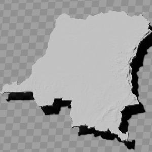 Congo raised relief topographic maps collection