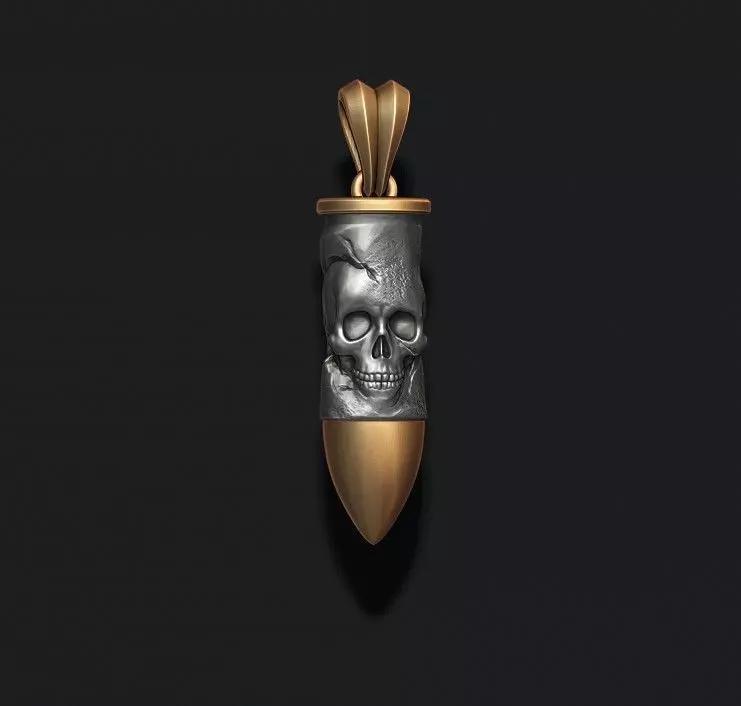 bullet skull pendant