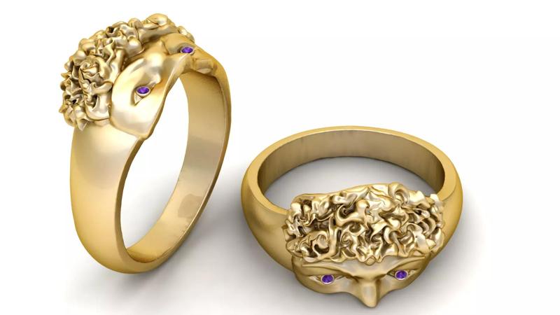 artistic gold ring 3D printable model