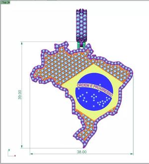Brazil Map Pendant