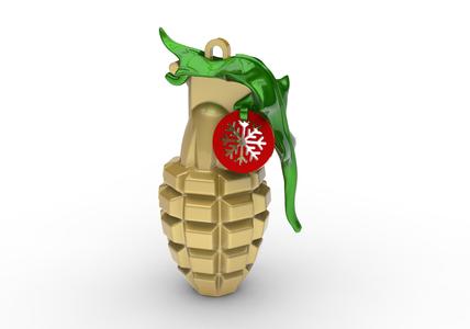 Grenade xmas tree decoration