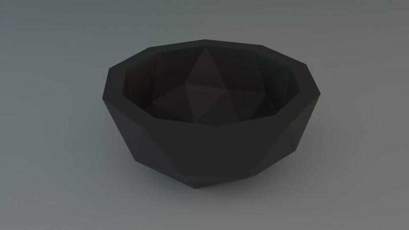 Ornamental flowerpot ico sphere cut