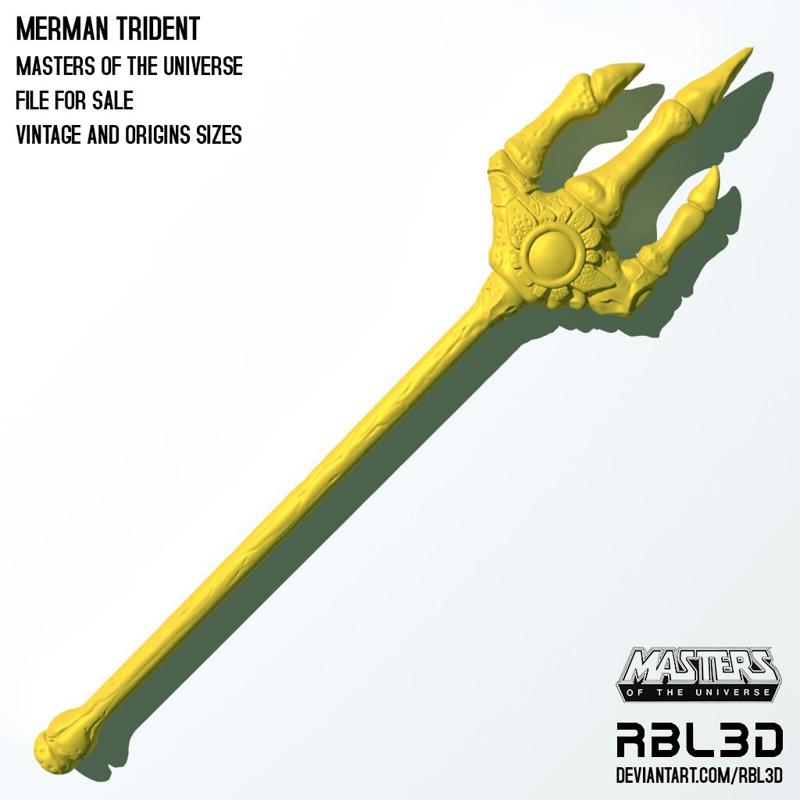 Merman's Trident weapon for vintage and origins (MOTU HE-MAN)