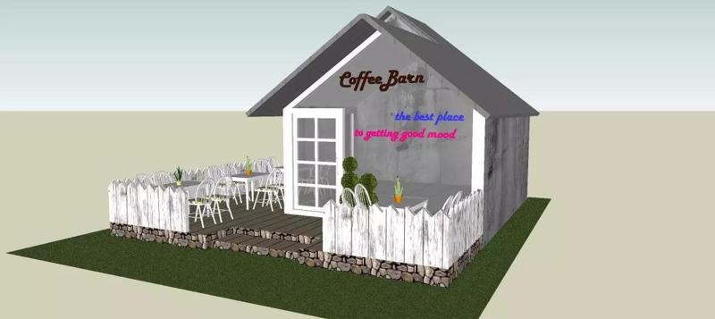 coffee barn with industrial concept