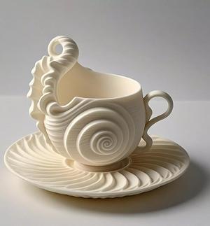 Nautilus Shell Teacup and Saucer