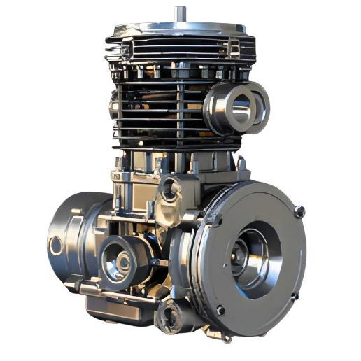 Detailed Motorcycle Engine