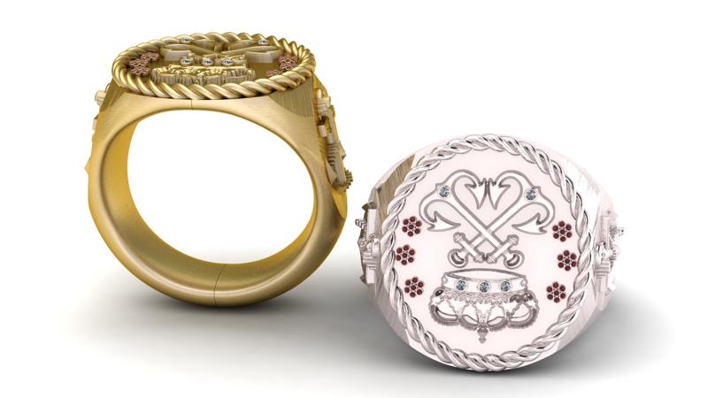 Taaj Gold Ring 3D Printable Jewelry Mode Royal Crown Inspired Design