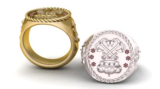 Taaj Gold Ring 3D Printable Jewelry Mode Royal Crown Inspired Design