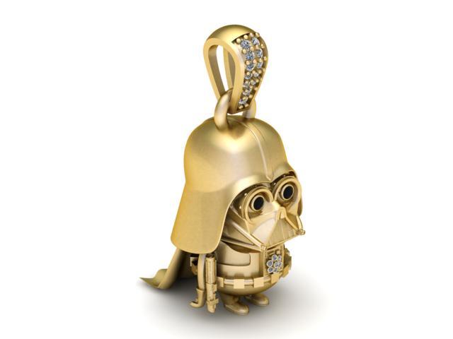 Minion–Darth Vader Mashup Pendant – 3D Printable Jewelry Model | Fun Sci-Fi Cartoon Design