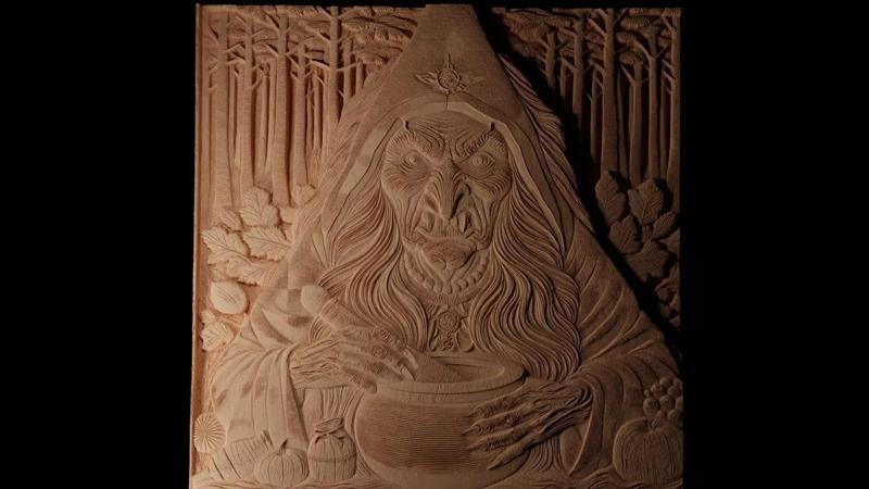 Baba Yaga CNC 3d Print High Relief Sand Casting