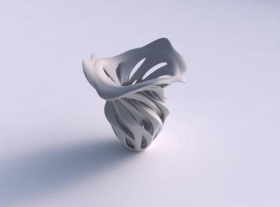 Vase inside a funnel vase with intersection through cuts wavy...
