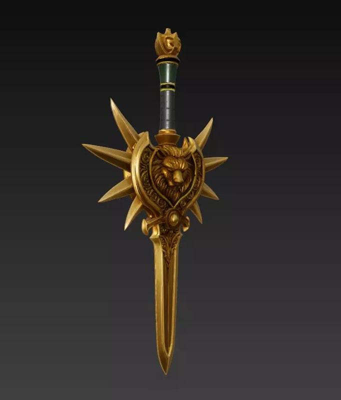 Regal Lion Dagger - Ornate Fantasy Blade 3D Model