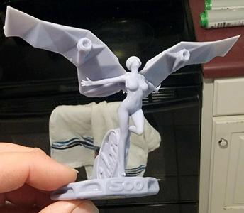 1972 Ford Galaxie 500 custom hood ornament . Fly girl tech version