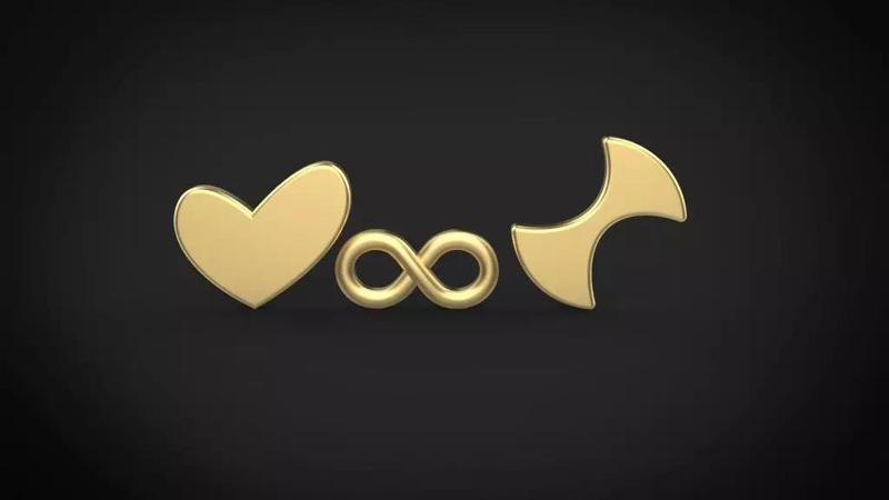 infinity-heart-circle part for pendant and earing model