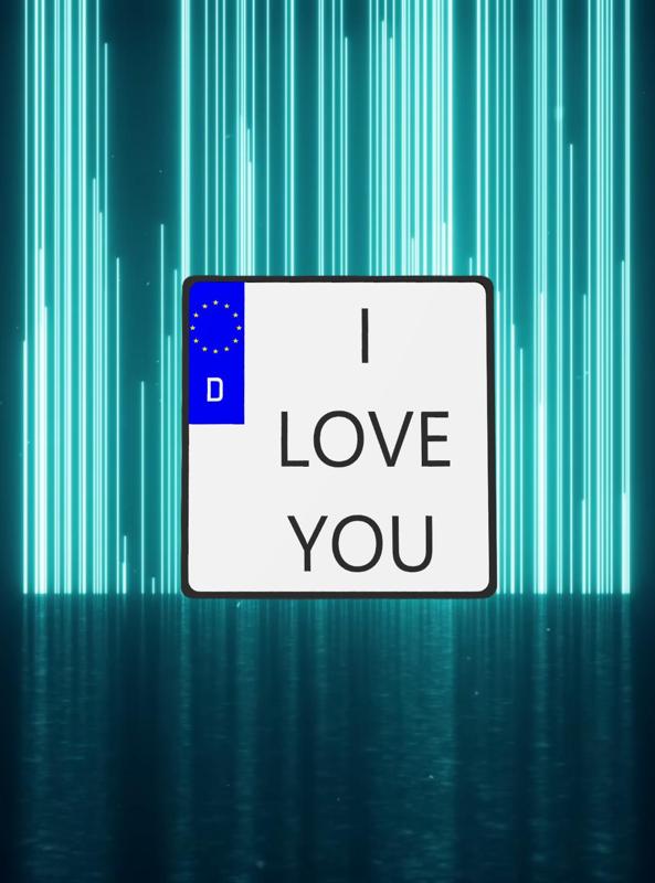Motorcycle license plate - I LOVE YOU