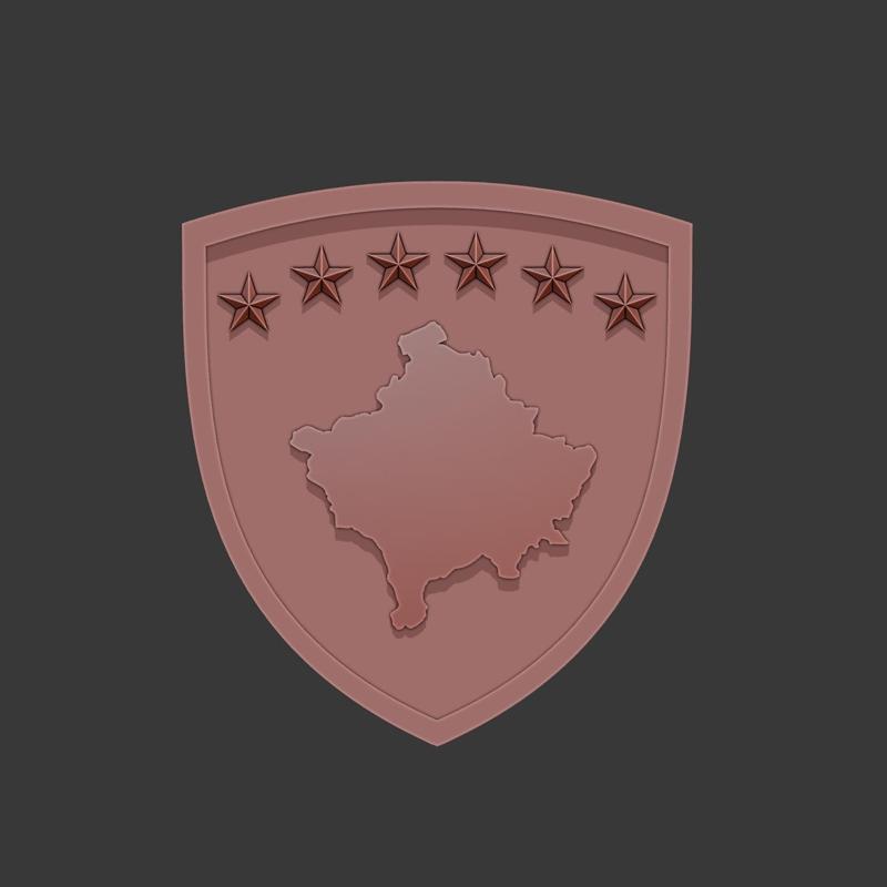 Kosovo emblem (coat of arms) 3d relief .stl file