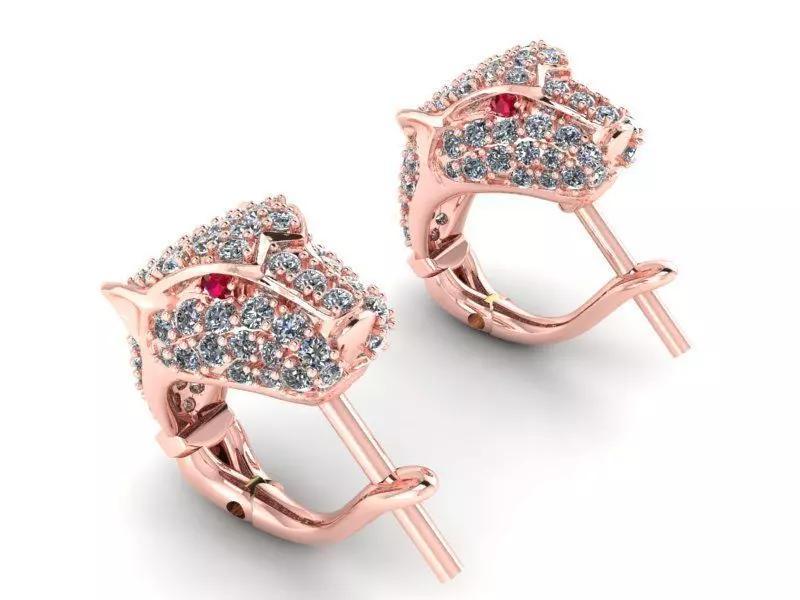 Leopard head earrings - Leopard earrings