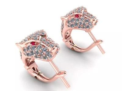 Leopard head earrings - Leopard earrings