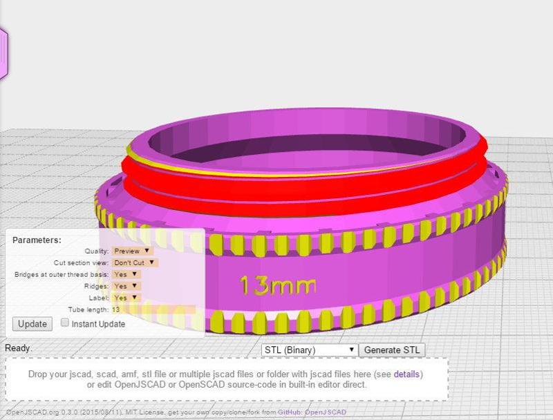 GuerillaBeam parametric extension tube