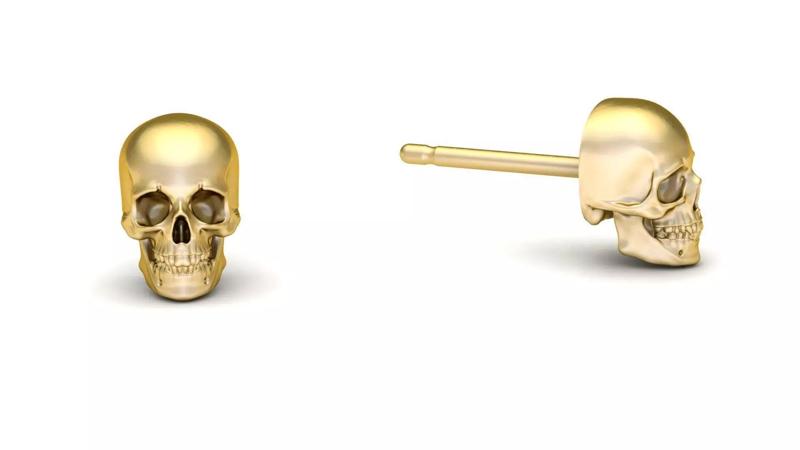 Skull 7 mm Stud Earring