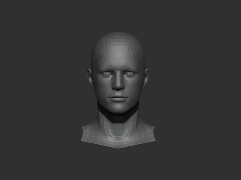 Male Basemesh Head with Eyeballs and teeth and tongue