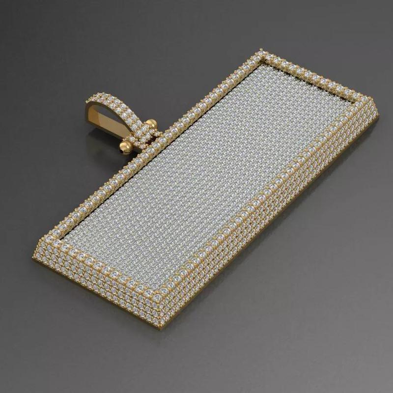 Hip Hop Style Rectangular Pendant