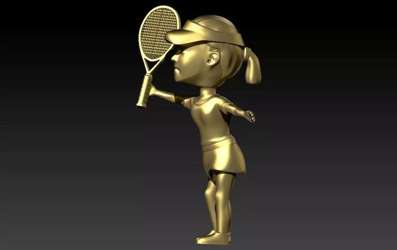 Female Tennis Player Pendant