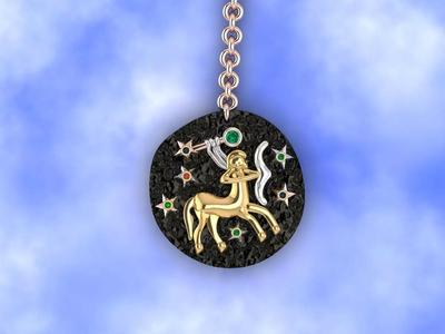 sagittrius zodiac coin necklace