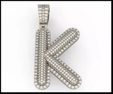 K BUBLLE FONT PENDANT
