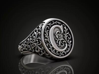 Monogram C Signet Ring  Vintage Ornament