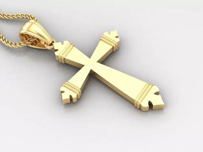 Light Gold 18K Cross Pendant 2CP066