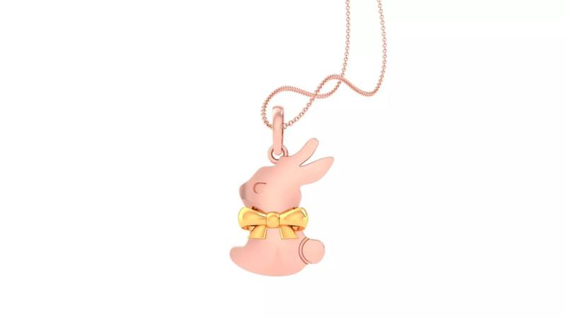 Rabbit Light Weight Kids Pendant Necklace Charms 3dm stl obj