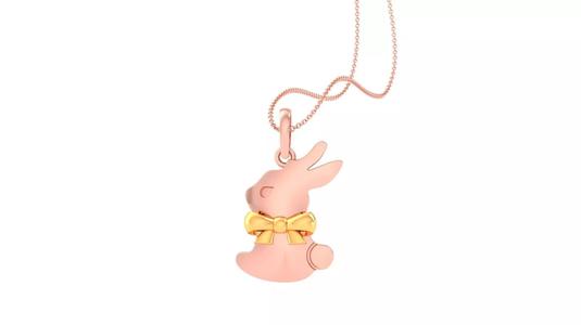 Rabbit Light Weight Kids Pendant Necklace Charms 3dm stl obj